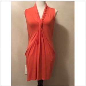 TRINA TURK CoralJersey Twist Front Mini Dress SZ 4